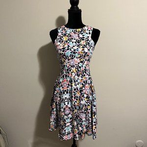 Xhilaration Printed Cotton Sleeveless Skater Dress Medium